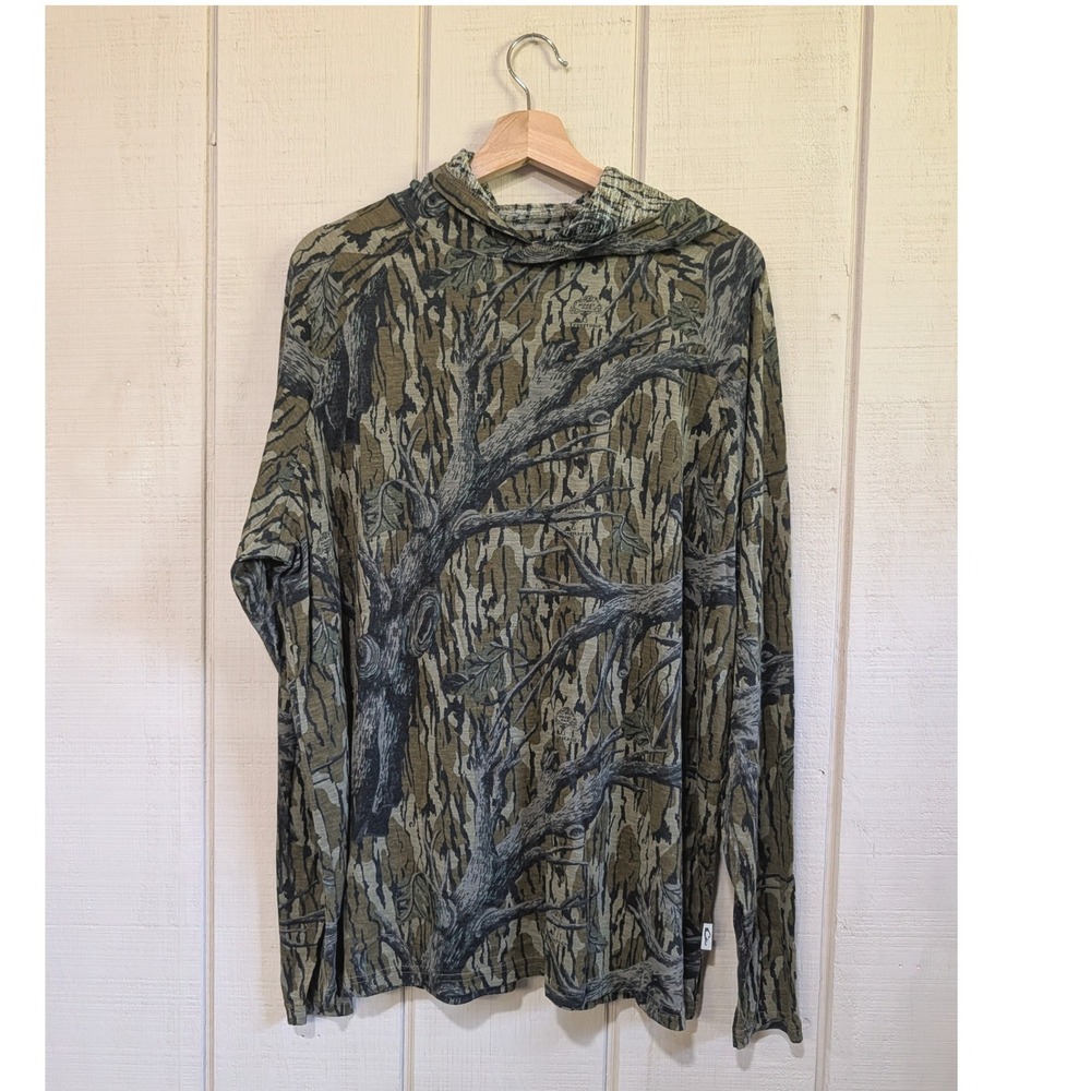 Drake Waterfowl Mossy Oak Tree Camo Bamboo Hoodie Mens XL Long Sleeve